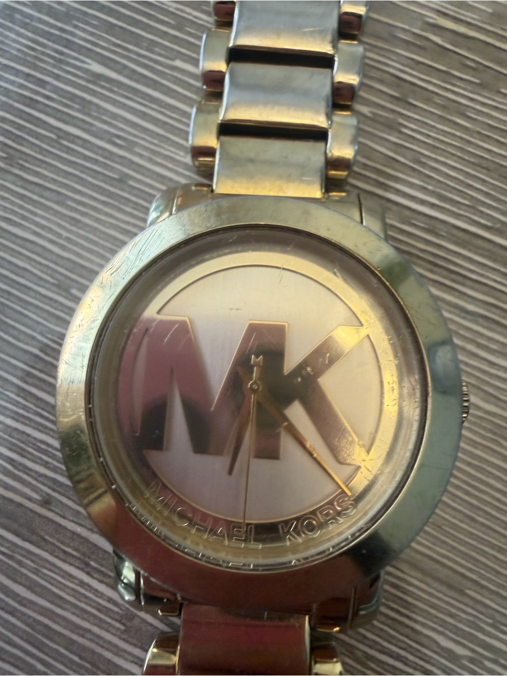 Michael Kors Gold-Tone MK Logo Bracelet Watch - Picture 8 of 9